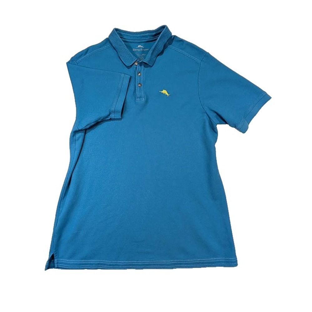 Tommy Bahama Polo Shirt Mens XL Blue Coastal Resort Preppy Country Club Travel